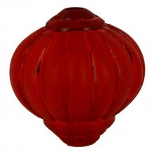 Pearl Lucite Lampion Shape Striated Red