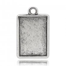 1 rektangulär cabochonhållare N°04 Silver