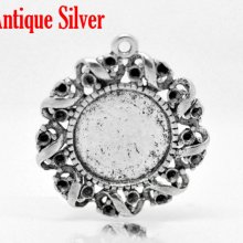 1 cabochonhållare 14 mm N°01 Silver