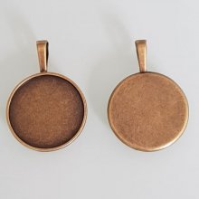 1 hållare för cabochon 25 mm N°01 Brons