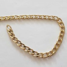 Platt guldkedjearmband (högsta kvalitet)