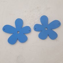 Blomma Trä hänge eller kontakt 57 mm Blå