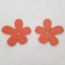 Blomma Trä hänge eller kontakt 57 mm Orange