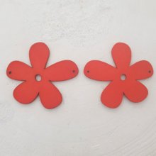 Blomma Trä hänge eller kontakt 57 mm Röd
