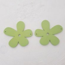 Blomma Trä hänge eller kontakt 57 mm Grön