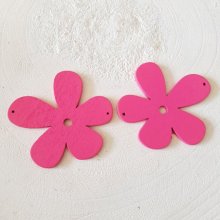 Blomma trä hänge eller kontakt 57 mm rosa