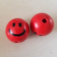 Träpärlhuvud karaktär N°03 Röd