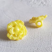 Fantasiknappar för barn och spädbarn Blomdesign N°02-07 Gul