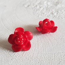 Fantasiknappar för barn och spädbarn Blomdesign N°03-03 Röd
