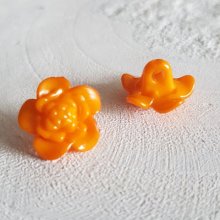 Fantasiknappar för barn och spädbarn Blomdesign N°03-05 Orange