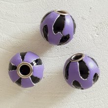 Rund läderpärla N°09 Violett