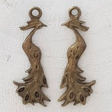 Påfågel charm i brons Metal-03 Påfågel hänge 