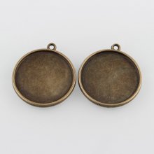 10 x 25 mm brons cabochon hållare, cabochon hängare 43AB 