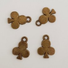 Kort charm klöver N°03 brons