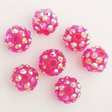 Akryl och strass pärla 10 mm shamballa stil N°02