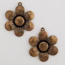 Flower Charm Metal N°007 Brons