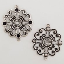 Charm blomma metall N°019 silver