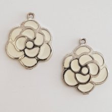 Charm blomma metall N°030 silver
