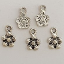 Charm blomma metall N°035 silver
