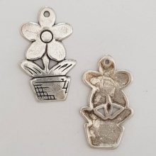 Flower Charm Metal N°056 Silver