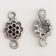 Charm blomma metall N°086 silver