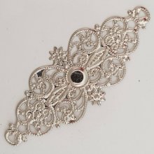 Flower Charm Metal N°098 Silver gravyr
