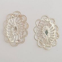 Flower Charm Metal N°107 Silver gravyr