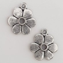 Charm blomma metall N°115 silver