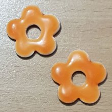 Blomma metall emalj 28 mm orange