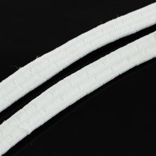 Elastisk vit platt gummi 5 mm x 20 meter