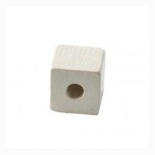 10 träpärlor Cube / Square 10 mm vit