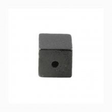 10 träpärlor Cube / Square 10 mm svart