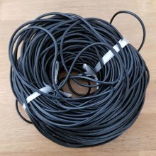 10 meter Rund slät lädersladd Svart 3 mm