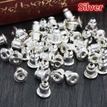 10 örhänge tryckare silverpläterade