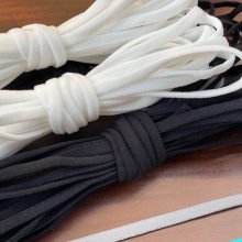 Elastisk polyester Nylon platt 4 mm svart x 20 meter