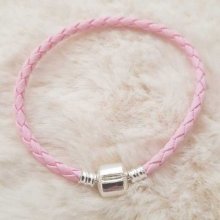 Europeiskt flätat klipparmband 01 FRÅN 15 TILL 23 CM Rosa