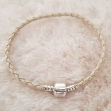 Europeiskt flätat klipparmband vanligt 02 FRÅN 15 TILL 23 CM Mörk elfenben