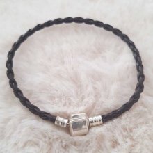 Europeiskt flätat klipparmband vanligt 02 FRÅN 15 TILL 23 CM Mörkbrun