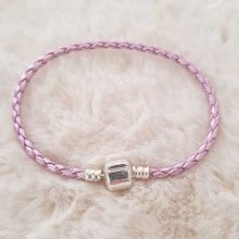 Europeiskt flätat klipparmband vanligt 02 FRÅN 15 TILL 23 CM lila silver