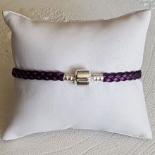 Europeiskt flätat klipparmband vanligt 03 FRÅN 15 TILL 23 CM Plum