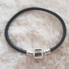 Europeiskt klipparmband vanligt 01 FRÅN 15 TILL 23 CM Svart