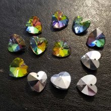Hjärta hänge i facetterat glas N°01-05