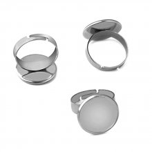 1 ring cabochonhållare 20 mm Silver N°04