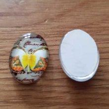 Cabochon oval 13 x 18 mm fjäril N°04