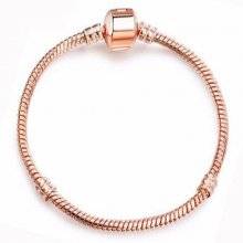 European Clip Armband 17cm Smooth Gold Clasp