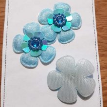 Parti 3 blommor 5 kronblad Tissus Ciel