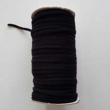 Elastisk polyester Nylon platt 4 mm svart x 100 meter