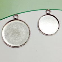 Rund cabochonhållare 12 mm Rostfritt stål N°05 Stängd ring