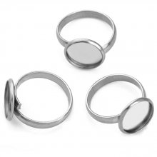 1 ring cabochonhållare 12 mm Silver N°05