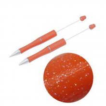 Dekorativ pärlpenna brun orange glitter att anpassa x 1 st.